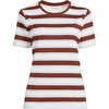 Lands’ End Women’s Supima Crew Neck T-Shirt | American-Grown Supima Cotton, Relaxed Fit, Tagless, Mid-Hip Length, Layering, Petite and Plus Sizes(Earthen Clay Sail Stripes)