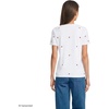 Lands’ End Women’s Supima Crew Neck T-Shirt | American-Grown Supima Cotton, Relaxed Fit, Tagless, Mid-Hip Length, Layering, Petite and Plus Sizes(Football Embroidery/White)