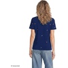 Lands’ End Women’s Supima Crew Neck T-Shirt | American-Grown Supima Cotton, Relaxed Fit, Tagless, Mid-Hip Length, Layering, Petite and Plus Sizes(Football Embroidery/Navy)