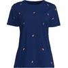 Lands’ End Women’s Supima Crew Neck T-Shirt | American-Grown Supima Cotton, Relaxed Fit, Tagless, Mid-Hip Length, Layering, Petite and Plus Sizes(Football Embroidery/Navy)