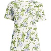 Lands’ End Women’s Supima Crew Neck T-Shirt | American-Grown Supima Cotton, Relaxed Fit, Tagless, Mid-Hip Length, Layering, Petite and Plus Sizes(Ivory/Blue Blooms)