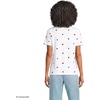 Lands’ End Women’s Supima Crew Neck T-Shirt | American-Grown Supima Cotton, Relaxed Fit, Tagless, Mid-Hip Length, Layering, Petite and Plus Sizes(Lady Bug/White)