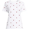 Lands’ End Women’s Supima Crew Neck T-Shirt | American-Grown Supima Cotton, Relaxed Fit, Tagless, Mid-Hip Length, Layering, Petite and Plus Sizes(Lady Bug/White)