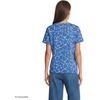 Lands’ End Women’s Supima Crew Neck T-Shirt | American-Grown Supima Cotton, Relaxed Fit, Tagless, Mid-Hip Length, Layering, Petite and Plus Sizes(Muted Cobalt Blue Floral Vine)