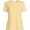 Lands’ End Women’s Supima Crew Neck T-Shirt | American-Grown Supima Cotton, Relaxed Fit, Tagless, Mid-Hip Length, Layering, Petite and Plus Sizes(Pale Sunbeam Yellow)