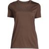 Lands’ End Women’s Supima Crew Neck T-Shirt | American-Grown Supima Cotton, Relaxed Fit, Tagless, Mid-Hip Length, Layering, Petite and Plus Sizes(Rich Coffee)