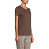 Lands’ End Women’s Supima Crew Neck T-Shirt | American-Grown Supima Cotton, Relaxed Fit, Tagless, Mid-Hip Length, Layering, Petite and Plus Sizes(Rich Coffee)