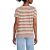 Lands’ End Women’s Supima Crew Neck T-Shirt | American-Grown Supima Cotton, Relaxed Fit, Tagless, Mid-Hip Length, Layering, Petite and Plus Sizes(Rich Ginger Even Stripe)