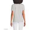 Lands’ End Women’s Supima Crew Neck T-Shirt | American-Grown Supima Cotton, Relaxed Fit, Tagless, Mid-Hip Length, Layering, Petite and Plus Sizes(Sage Micro Stripe)