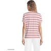 Lands’ End Women’s Supima Crew Neck T-Shirt | American-Grown Supima Cotton, Relaxed Fit, Tagless, Mid-Hip Length, Layering, Petite and Plus Sizes(Sea Salt Pink/Ginger Stripe)