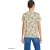 Lands’ End Women’s Supima Crew Neck T-Shirt | American-Grown Supima Cotton, Relaxed Fit, Tagless, Mid-Hip Length, Layering, Petite and Plus Sizes(Soft Citrus/Blue Flower Patch)