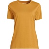 Lands’ End Women’s Supima Crew Neck T-Shirt | American-Grown Supima Cotton, Relaxed Fit, Tagless, Mid-Hip Length, Layering, Petite and Plus Sizes(Vintage Amber)