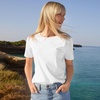 Lands’ End Women’s Supima Crew Neck T-Shirt | American-Grown Supima Cotton, Relaxed Fit, Tagless, Mid-Hip Length, Layering, Petite and Plus Sizes(White)