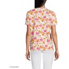 Lands’ End Women’s Supima Crew Neck T-Shirt | American-Grown Supima Cotton, Relaxed Fit, Tagless, Mid-Hip Length, Layering, Petite and Plus Sizes(White Multi Painted Blooms)