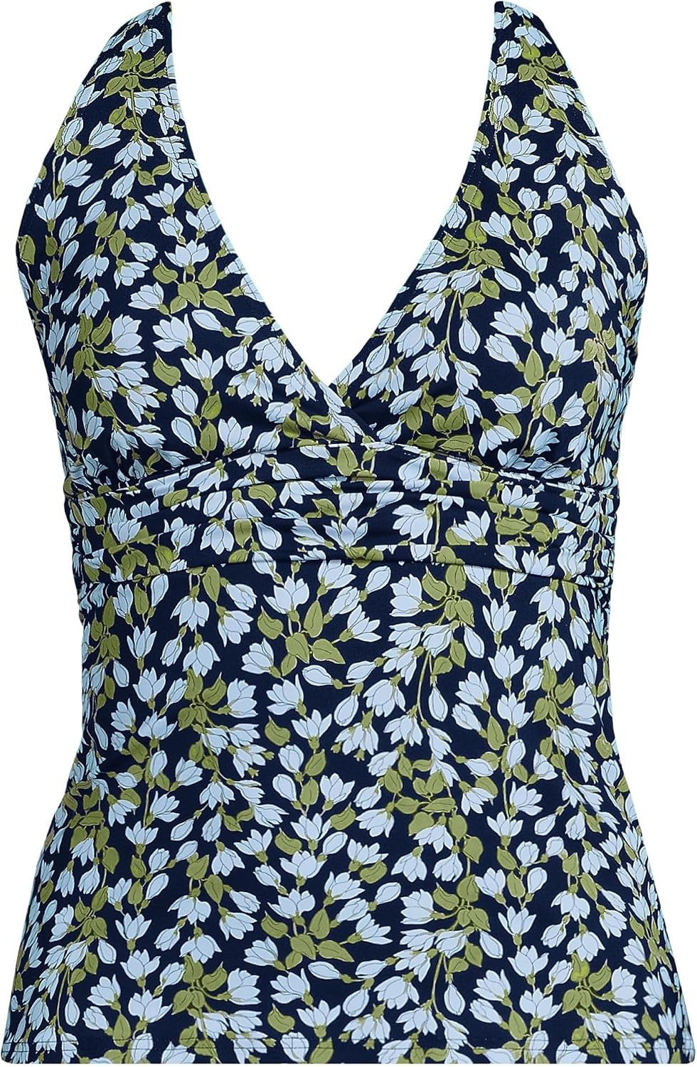 image:imageLands End Womens DCup Plunge Tankini TopNavy Mini Bloom Floral