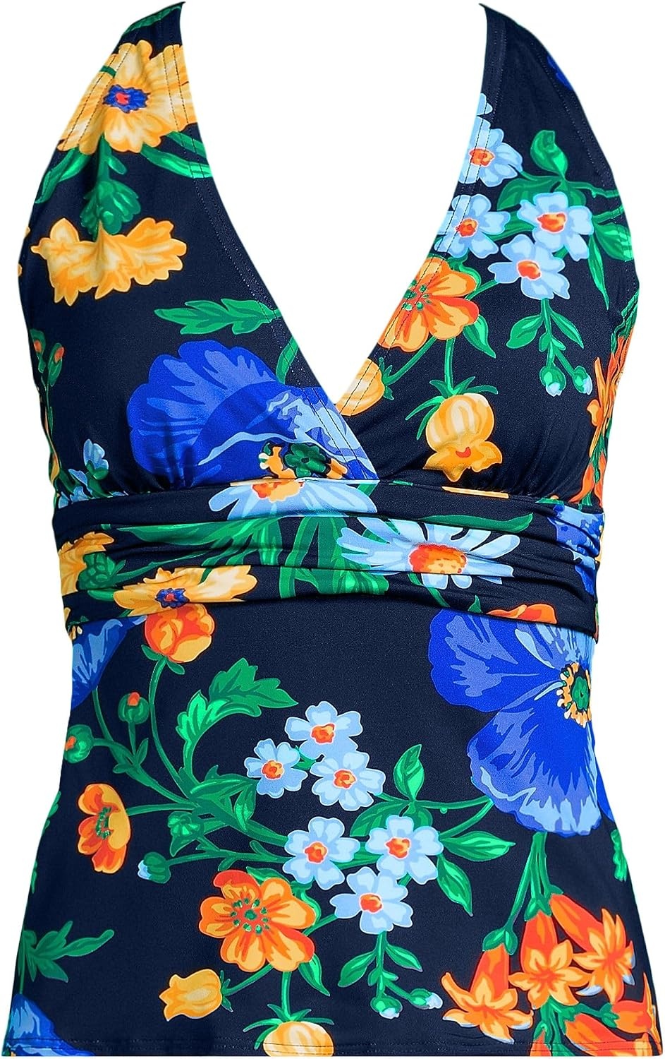 image:imageLands End Womens DCup Plunge Tankini TopNavyExploded Poppy Floral