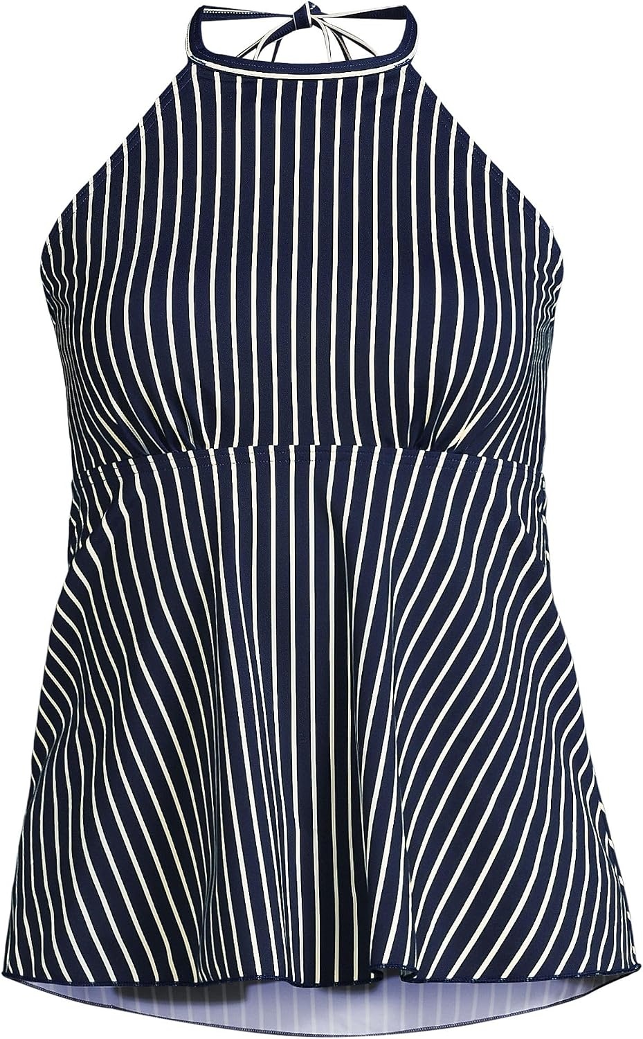 image:imageLands End Womens Halter Tankini TopNavyEgret White Stripe