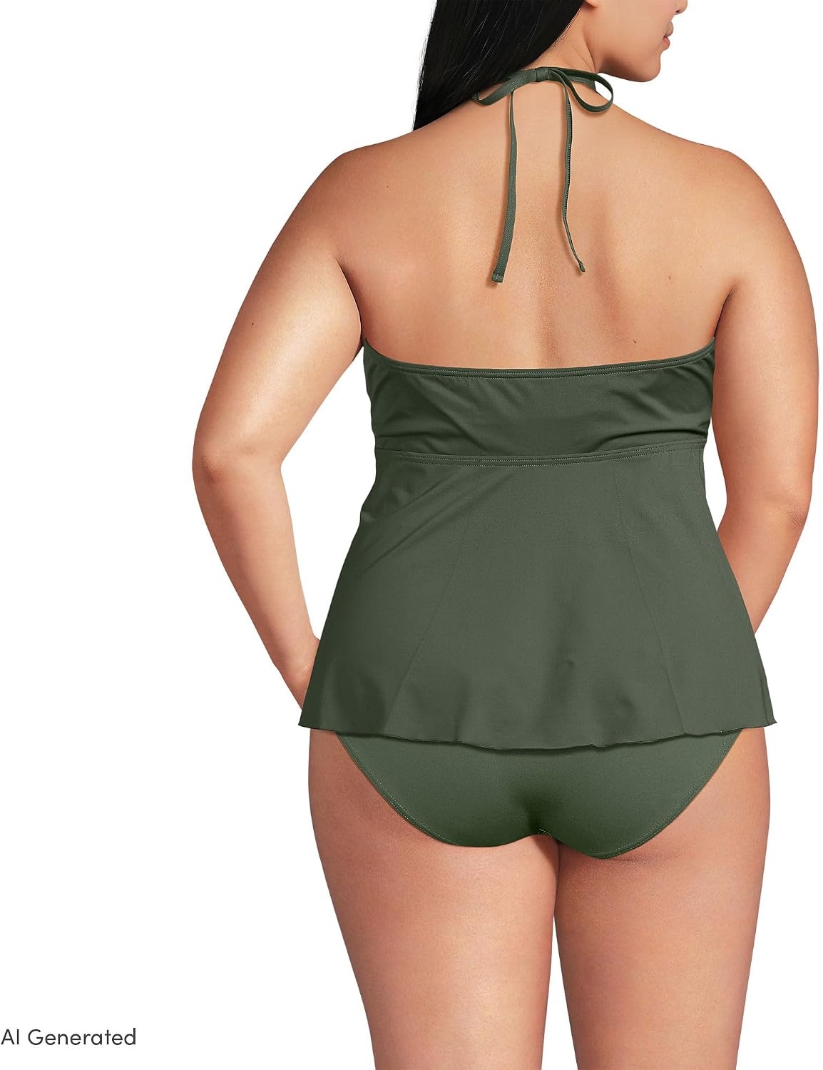 image:imageLands End Womens Halter Tankini TopRich Olive Green