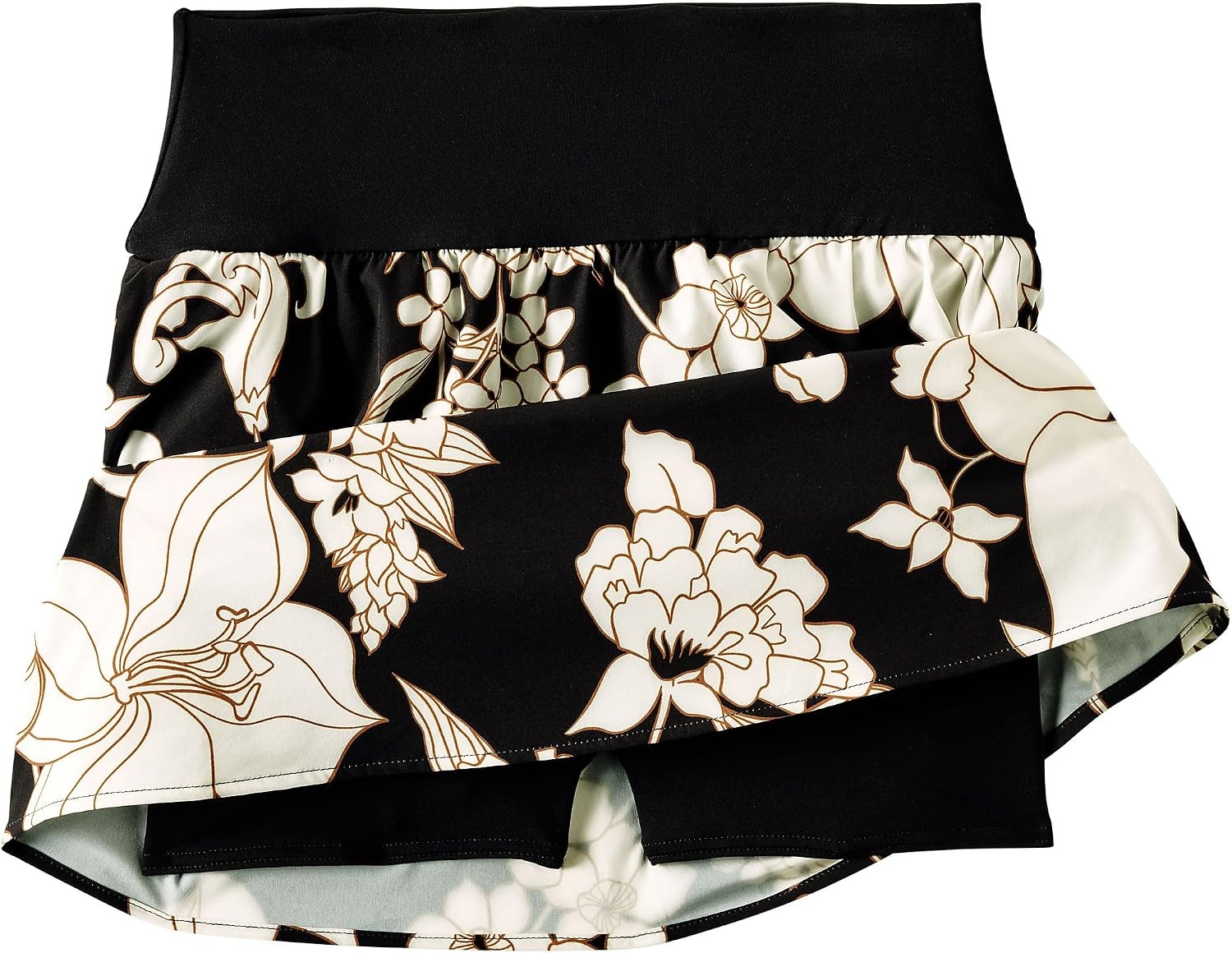 image:imageLands End Womens Mini Swim SkortBlackEgret Lilies