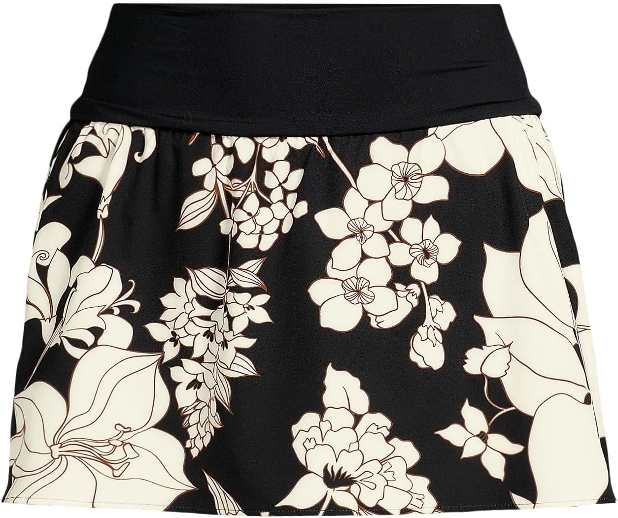 image:imageLands End Womens Mini Swim SkortBlackEgret Lilies
