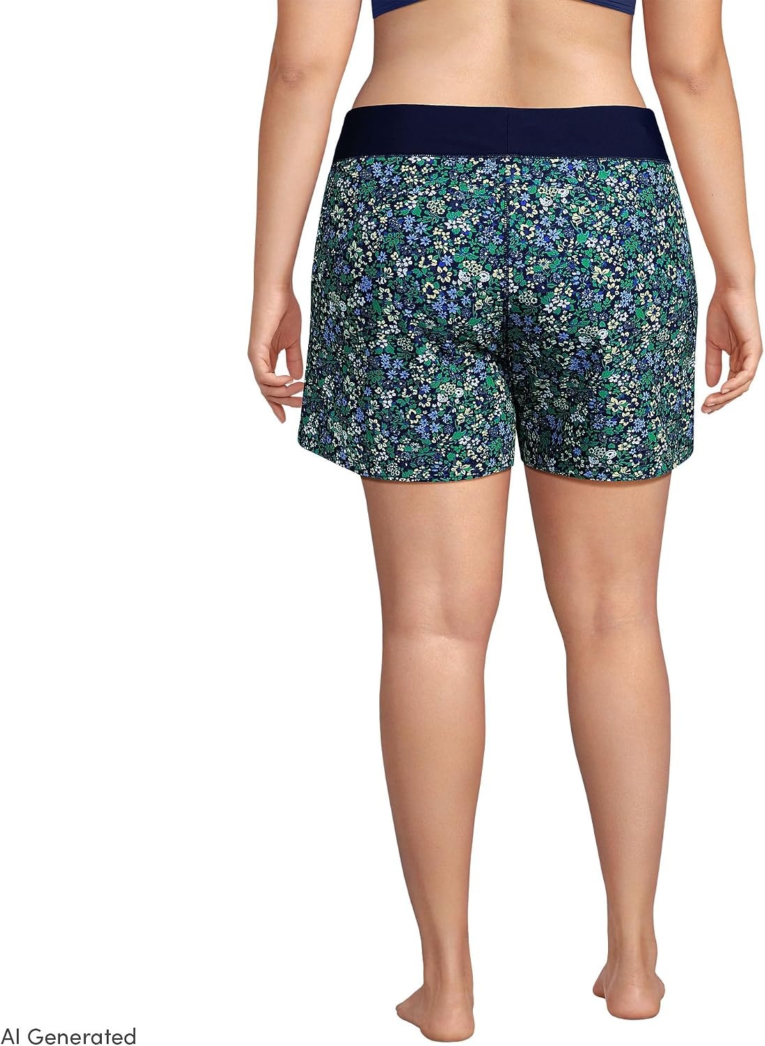 image:imageLands End Womens Sunshade UPF 50 5 Board ShortsNavy Multi Ditsy Floral