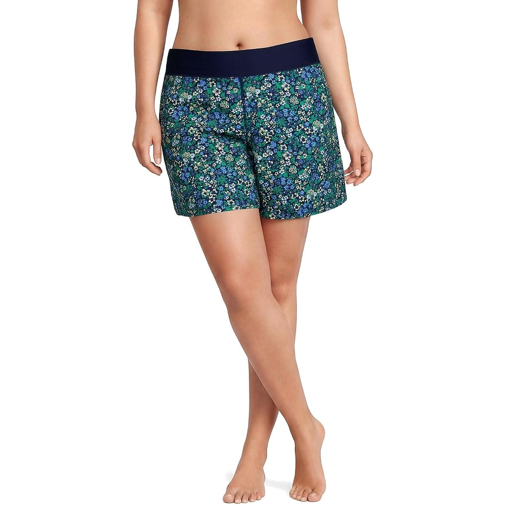 image:imageLands End Womens Sunshade UPF 50 5 Board ShortsNavy Multi Ditsy Floral