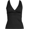 Lands’ End Women’s D-Cup Plunge Tankini Top(Black)
