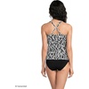 Lands’ End Women’s D-Cup Plunge Tankini Top(Black/White Vine Floral)