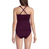 Lands’ End Women’s D-Cup Plunge Tankini Top(Dark Wine)