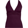 Lands’ End Women’s D-Cup Plunge Tankini Top(Dark Wine)