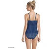 Lands’ End Women’s D-Cup Plunge Tankini Top(Navy Mosaic Mini Tile)