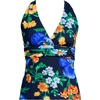 Lands’ End Women’s D-Cup Plunge Tankini Top(Navy/Exploded Poppy Floral)