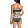 Lands’ End Women’s D-Cup Plunge Tankini Top(Pink Floral/Border Mix)