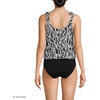 Lands’ End Women’s Flutter Tie Tankini Top(Black/White Vine Floral)