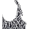 Lands’ End Women’s Flutter Tie Tankini Top(Black/White Vine Floral)