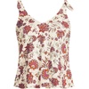 Lands’ End Women’s Flutter Tie Tankini Top(Egret White Ornate Floral)