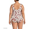 Lands’ End Women’s Flutter Tie Tankini Top(Egret White Ornate Floral)