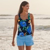 Lands’ End Women’s Flutter Tie Tankini Top(Navy/Exploded Poppy Floral)