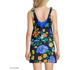 Lands’ End Women’s Flutter Tie Tankini Top(Navy/Exploded Poppy Floral)