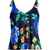 Lands’ End Women’s Flutter Tie Tankini Top(Navy/Exploded Poppy Floral)