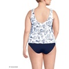 Lands’ End Women’s Flutter Tie Tankini Top(White/Blue Toile)