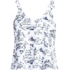 Lands’ End Women’s Flutter Tie Tankini Top(White/Blue Toile)