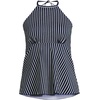 Lands’ End Women’s Halter Tankini Top(Navy/Egret White Stripe)