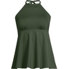 Lands’ End Women’s Halter Tankini Top(Rich Olive Green)