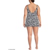 Lands’ End Women’s Mini Swim Dress(Black/White Vine Floral)