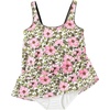 Lands’ End Women’s Mini Swim Dress(Floral Blossom/White/Pink)