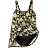 Lands’ End Women’s Mini Swim Dress(Hibiscus Floral/Black)