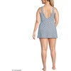 Lands’ End Women’s Mini Swim Dress(Lake Blue Geo Floral)