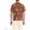 Lands’ End Men’s Short Sleeve Camp Collar Hawaiian Shirt(Rich Ginger Brown Fan Palm)