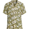 Lands’ End Men’s Short Sleeve Camp Collar Hawaiian Shirt(Simply Yellow Floral Blossom)